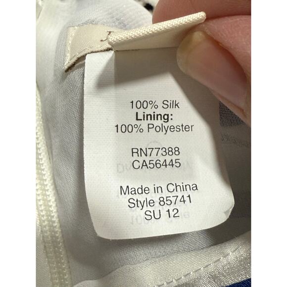 J. Crew Nautical Dress Silk Elastic Waist Striped Size 0 Blue White Sleeveless - Picture 7 of 10